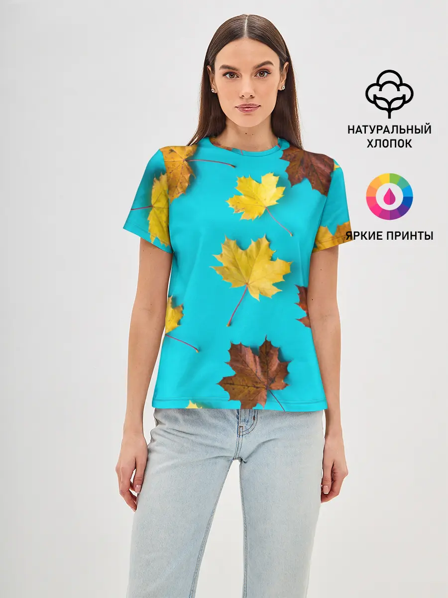 Женская базовая футболка / Кленовый листочек