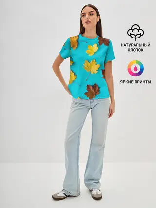 Женская базовая футболка / Кленовый листочек