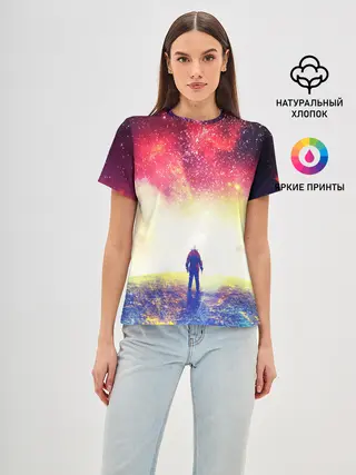 Женская базовая футболка / КОСМИЧЕСКИЙ АРТ