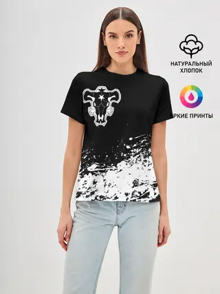 Женская базовая футболка / Черный Клевер