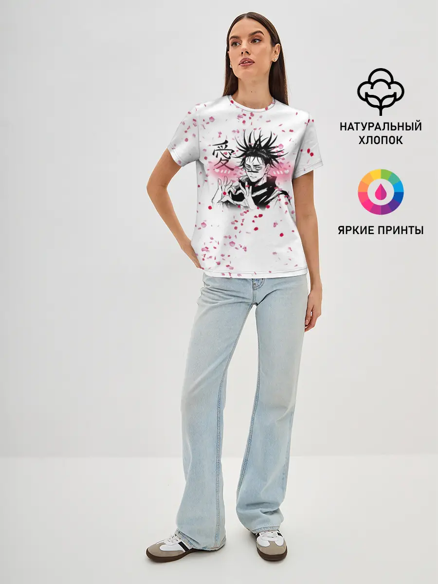 Женская базовая футболка / Манга Аниме Любовь Сердце