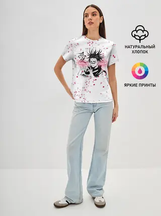 Женская базовая футболка / Манга Аниме Любовь Сердце