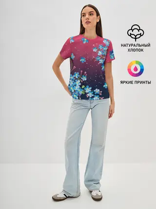 Женская базовая футболка / НЕЗАБУДКИ