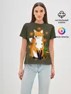 Женская базовая футболка / Лиса в лесу