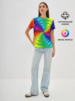 Женская базовая футболка / Цветной гипноз
