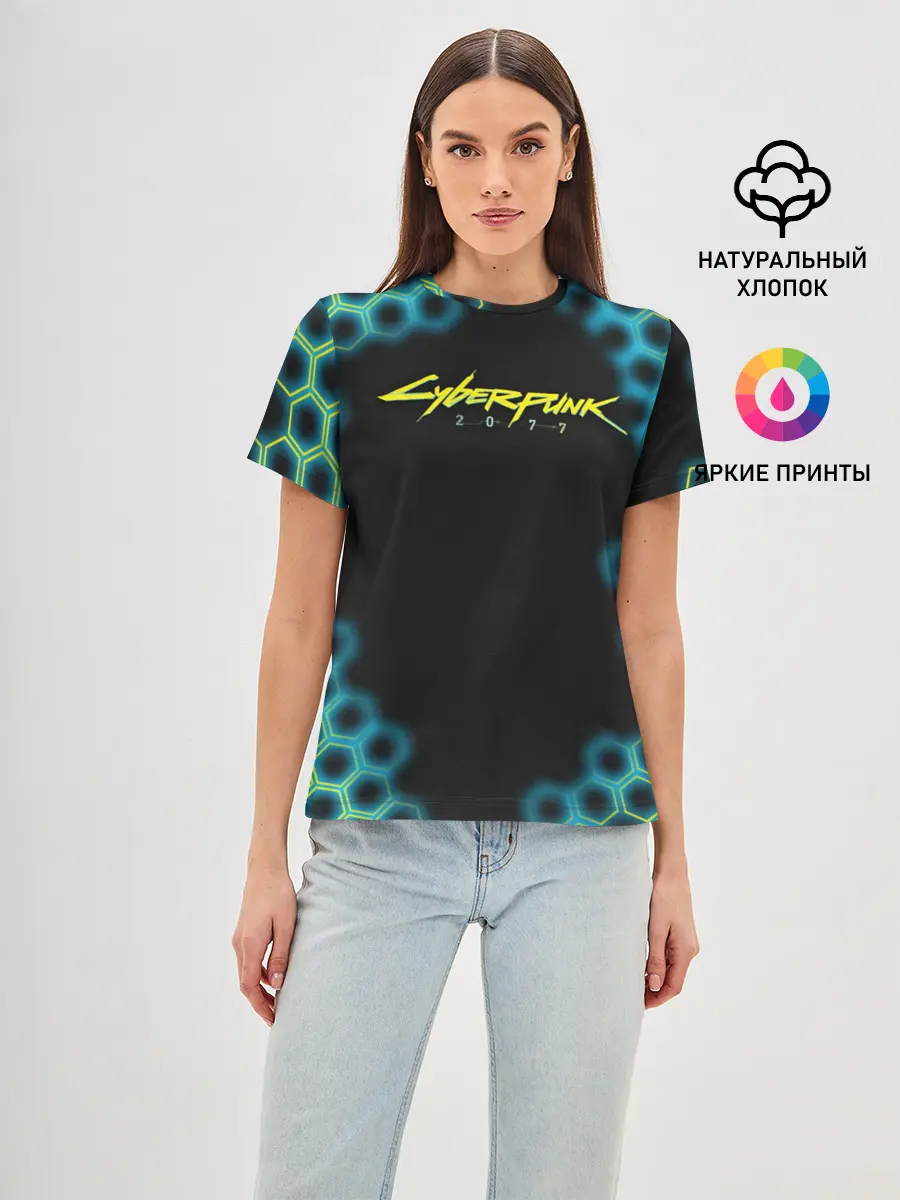 Женская базовая футболка / CYBERPUNK 2077