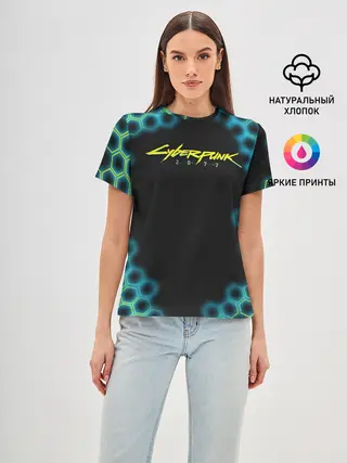 Женская базовая футболка / CYBERPUNK 2077