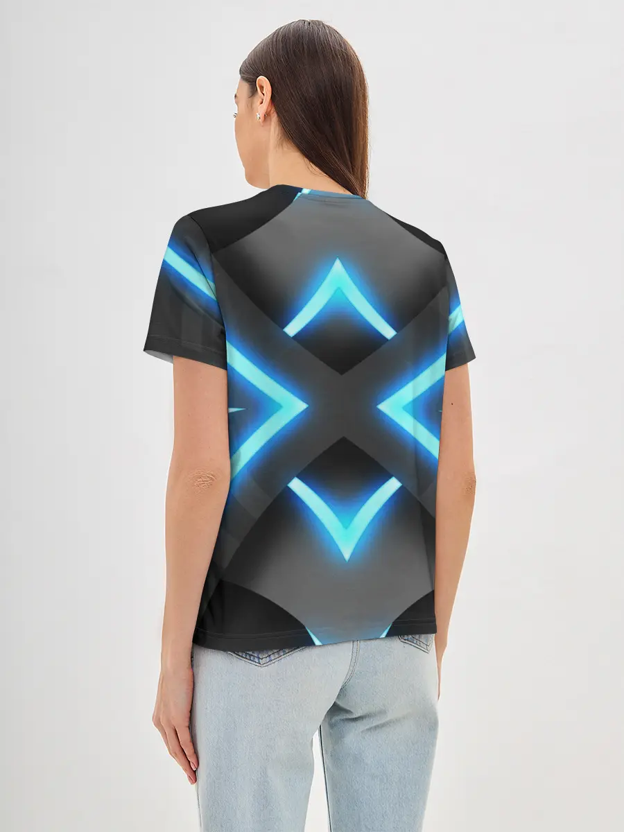 Женская базовая футболка / НЕОНОВЫЕ СТРЕЛКИ 3D