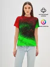 Женская базовая футболка / КРАСНАЯ И ЗЕЛЕНАЯ КРАСКА