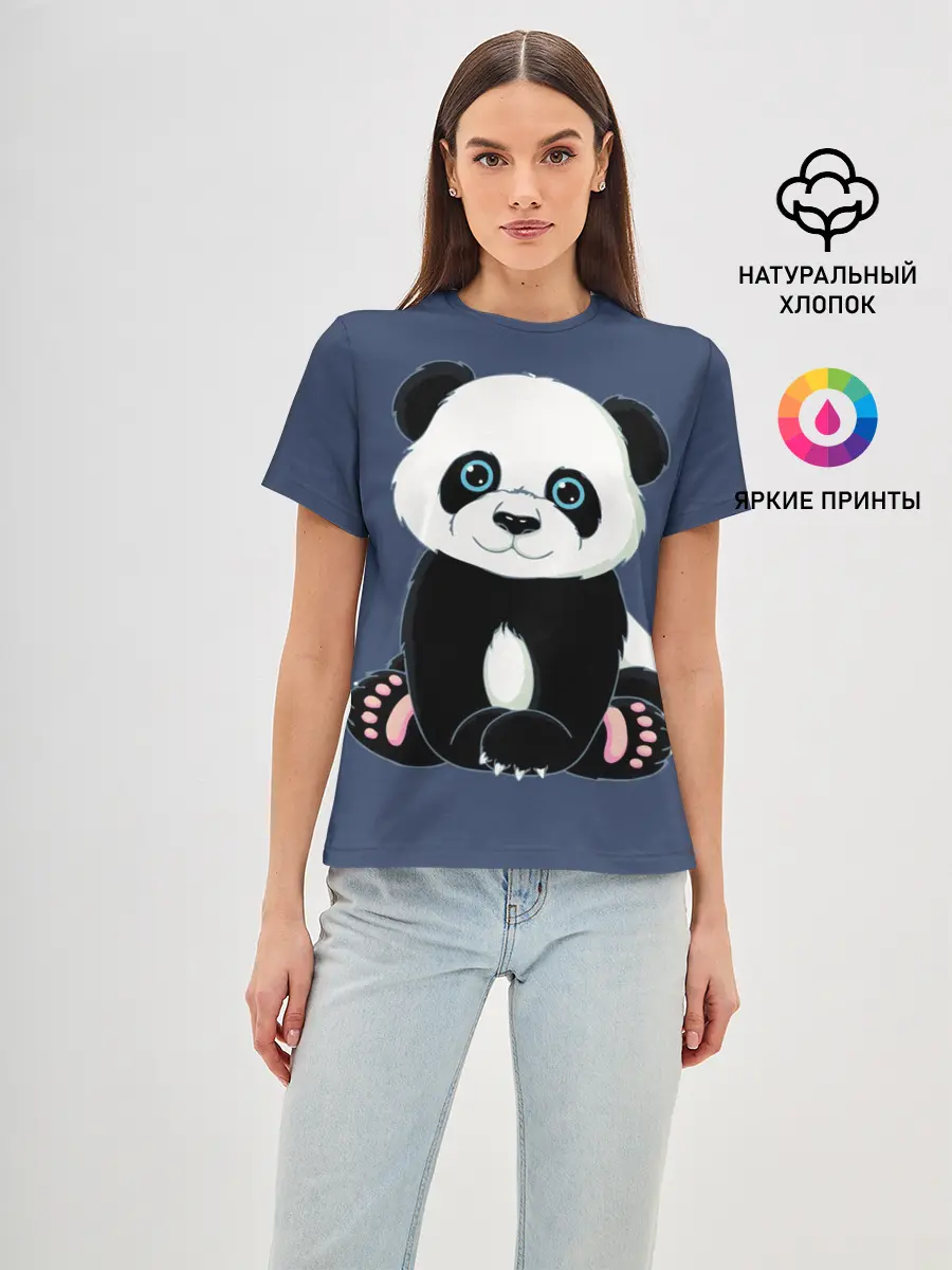 Женская базовая футболка / Милая Панда