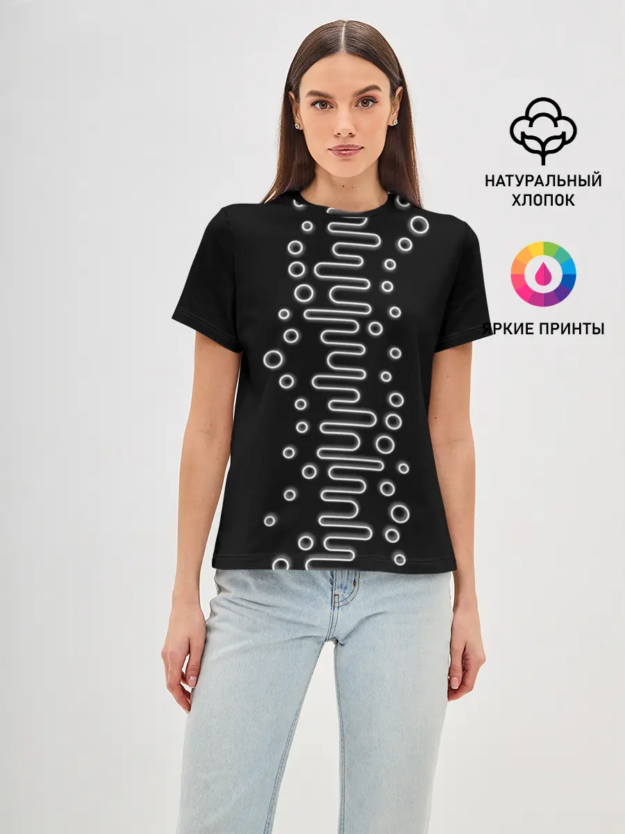 Женская базовая футболка / Волны ТЕСЛА