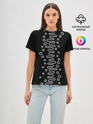 Женская базовая футболка / Волны ТЕСЛА