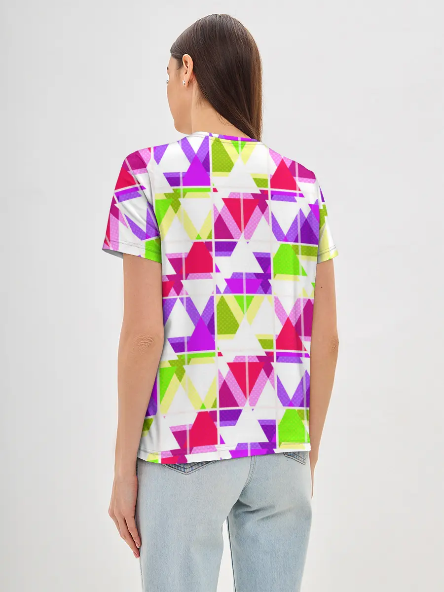 Женская базовая футболка / Абстрактный яркий узор