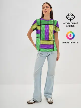 Женская базовая футболка / Цветные Ремешки