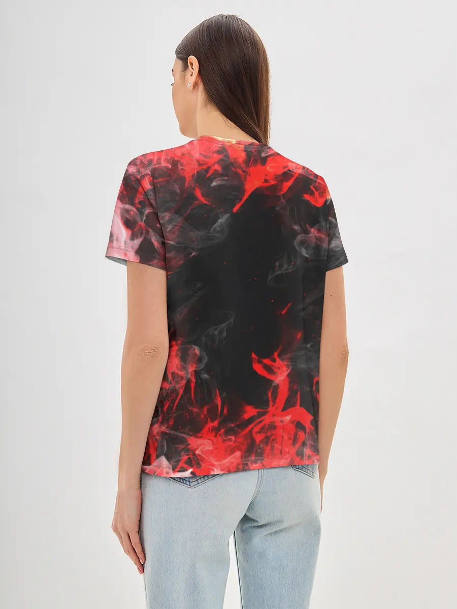 Женская базовая футболка / Опасный Динозавр | Red Dino