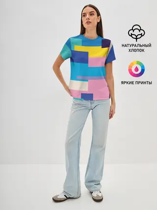 Женская базовая футболка / Плавные узоры