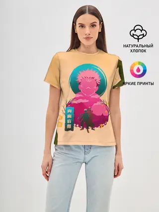 Женская базовая футболка / Юдзи сосуд для Сукуна - Магическая битва