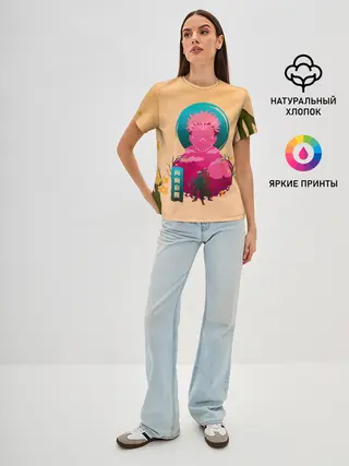 Женская базовая футболка / Юдзи сосуд для Сукуна - Магическая битва