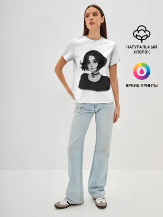 Женская базовая футболка / Девушка Думер