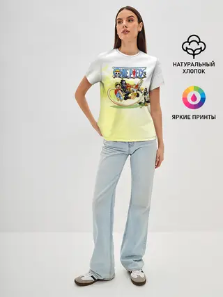 Женская базовая футболка / One Piece пираты Соломенной Шляпы
