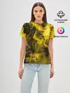 Женская базовая футболка / Желтый Неоновый Дым