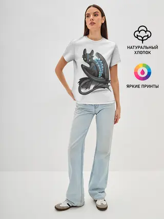 Женская базовая футболка / Как приручить дракона