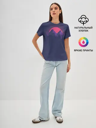 Женская базовая футболка / Mountain sunset