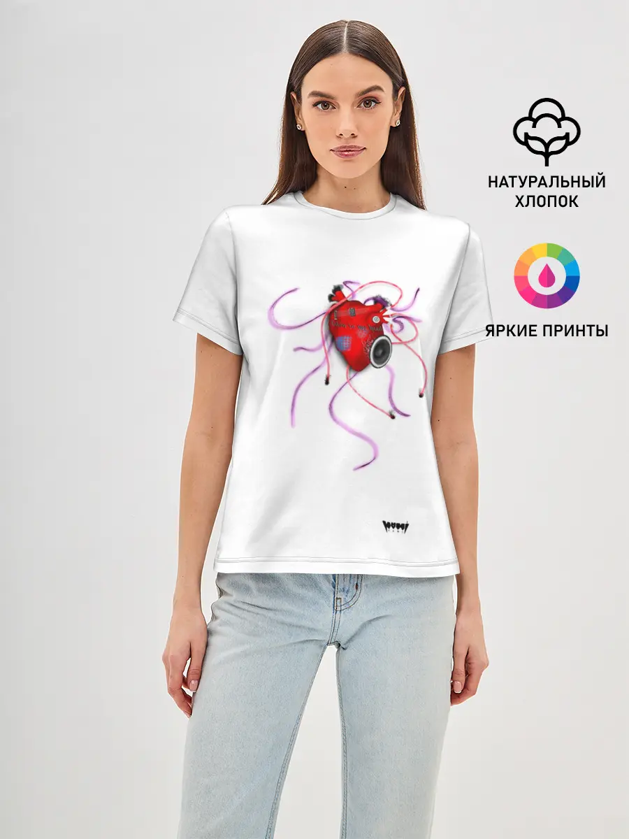 Женская базовая футболка / Yami: listen to my heart 3D