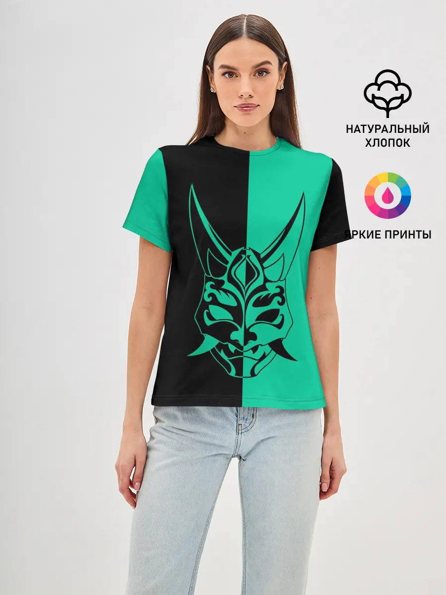 Женская базовая футболка / СПЛИТ МАСКА СЯО