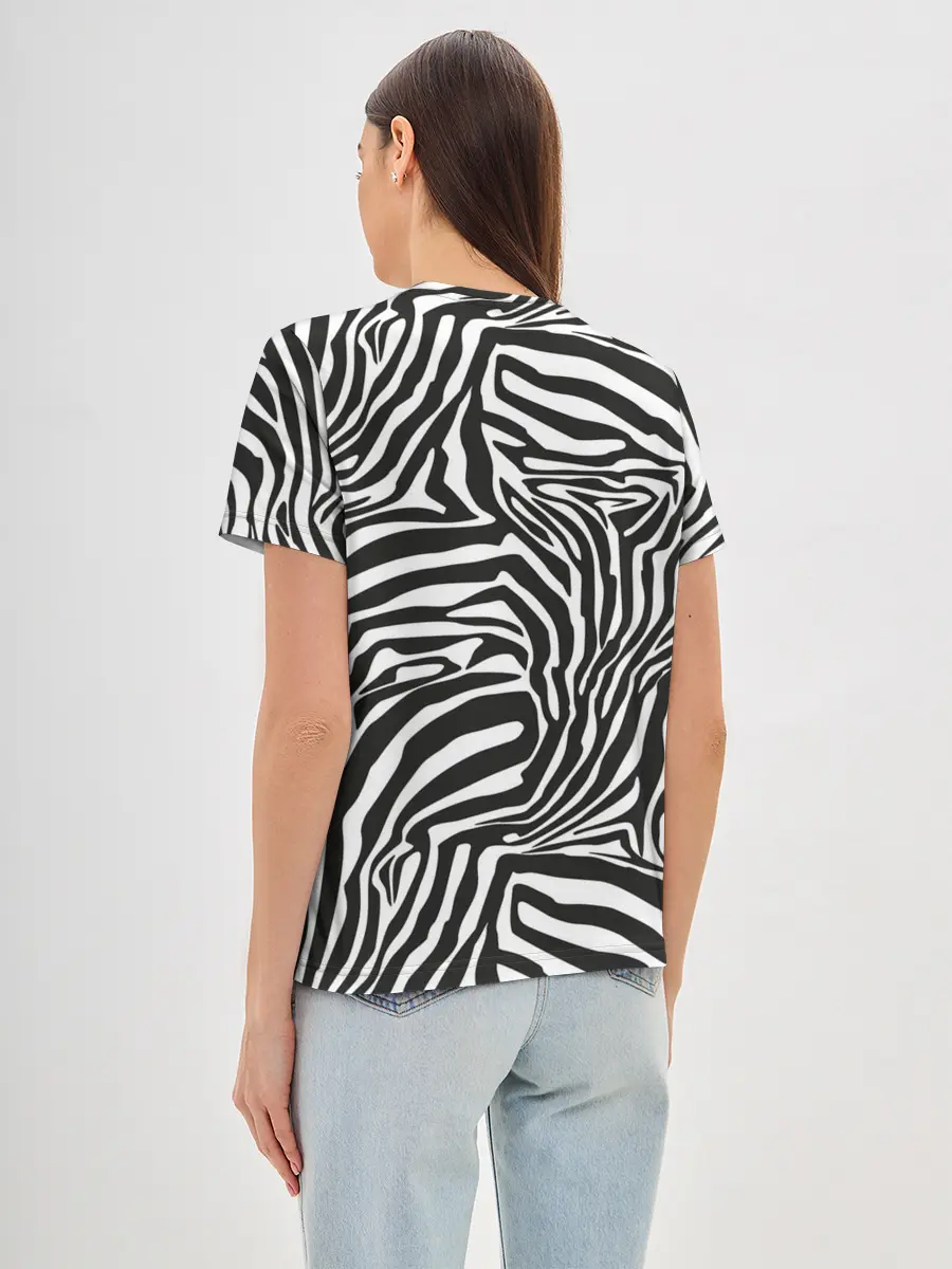 Женская базовая футболка / Полосы зебры