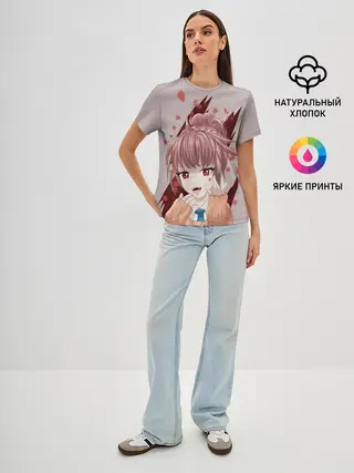 Женская базовая футболка / Аниме-вампир