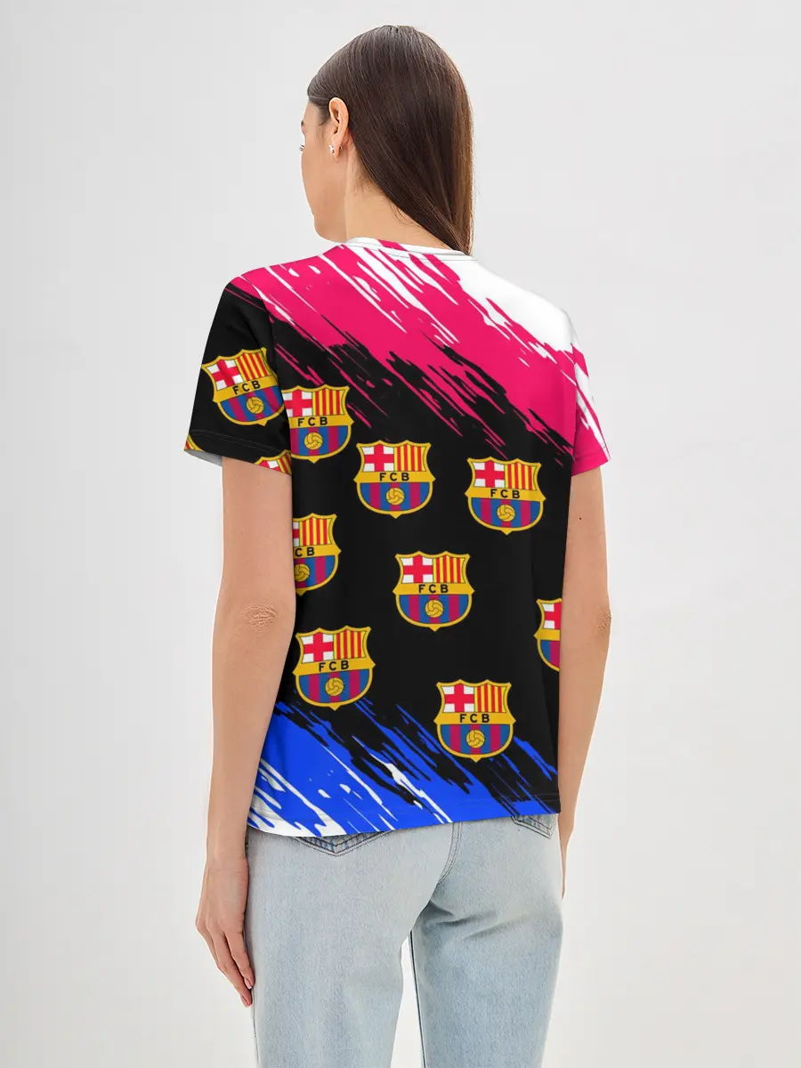 Женская базовая футболка / ЛИОНЕЛЬ МЕССИ / БАРСЕЛОНА