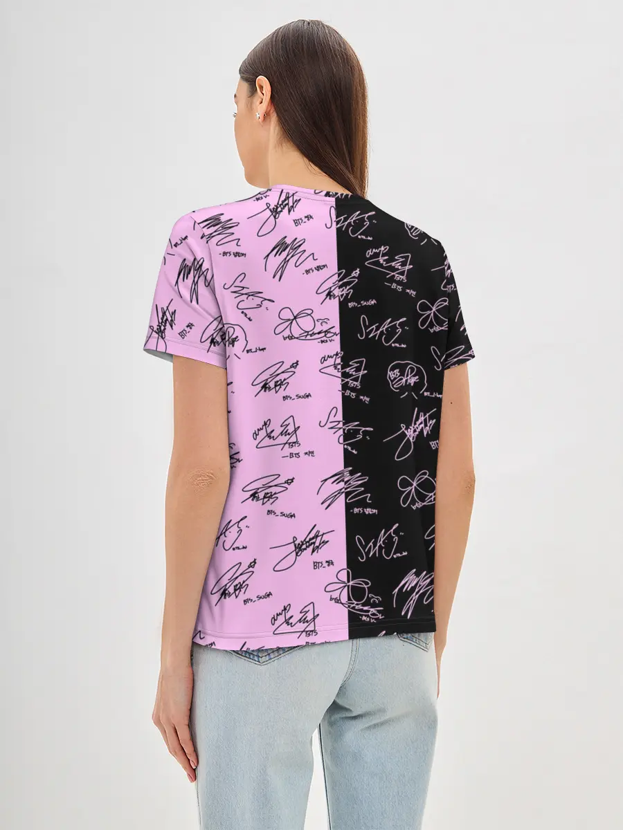Женская базовая футболка / BTS АВТОГРАФЫ | БТС