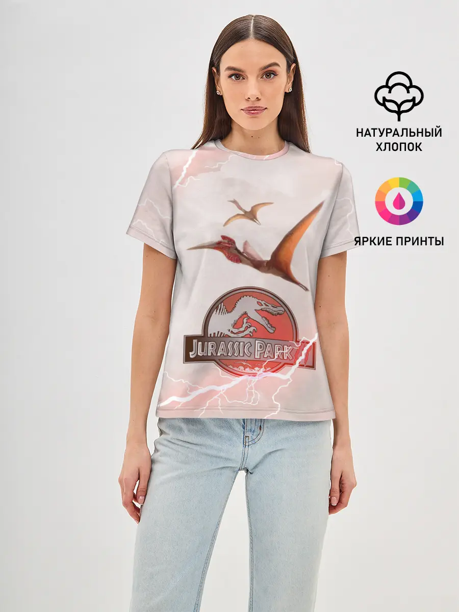 Женская базовая футболка / Птеродактили | Мир Юрского Периода