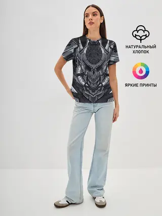 Женская базовая футболка / Механический робот