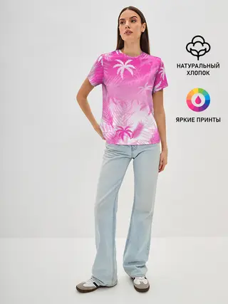 Женская базовая футболка / БЕЛЫЕ ПАЛЬМЫ ПАЛЬМЫ