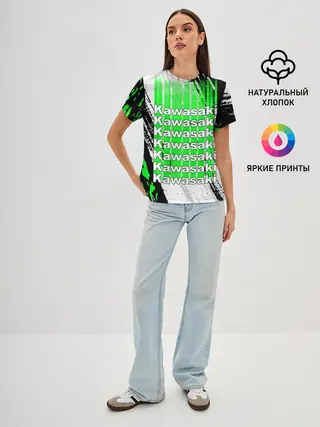 Женская базовая футболка / KAWASAKI / КАВАСАКИ / SPORT