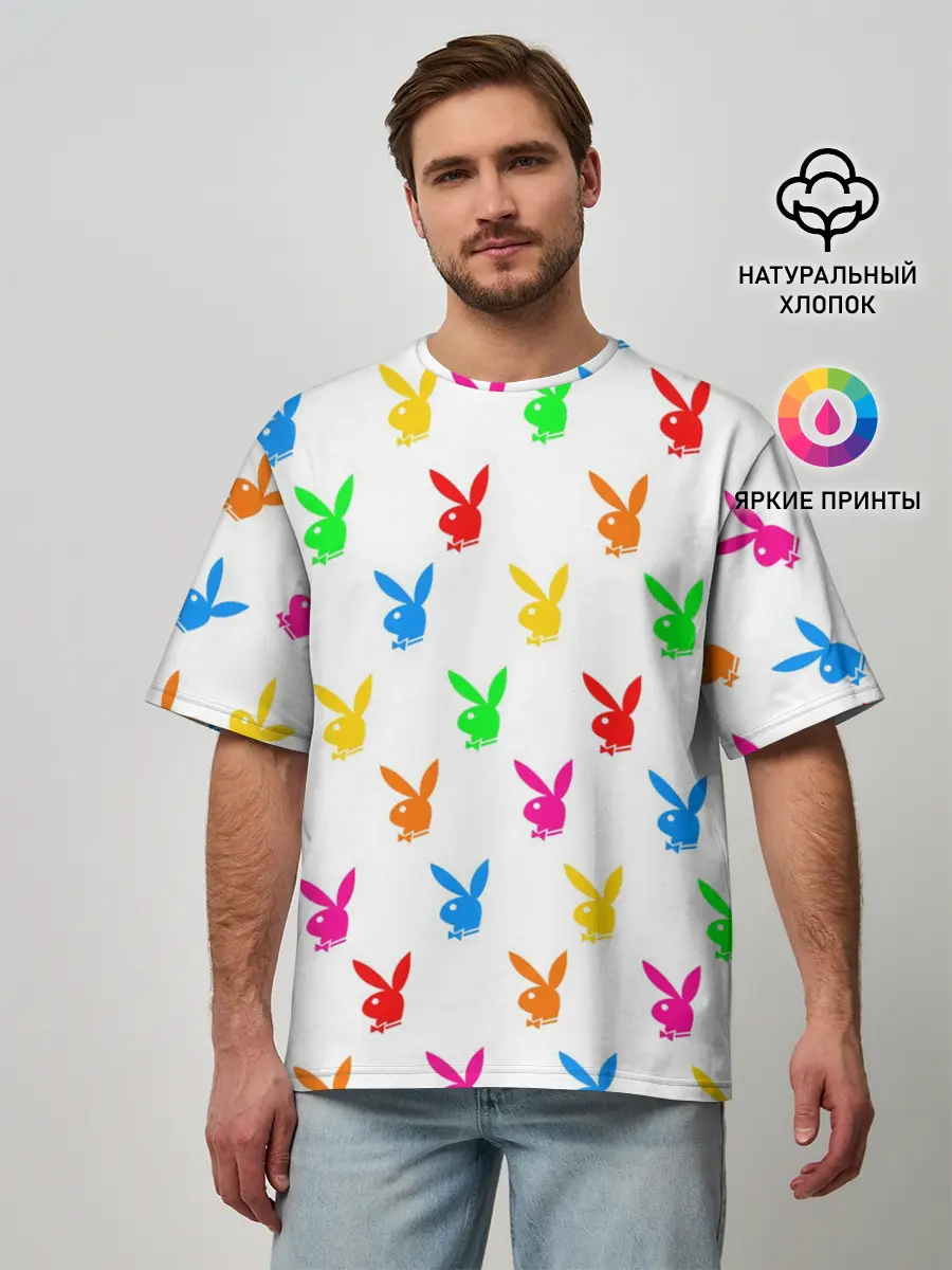 Мужская футболка оверсайз / PLAYBOY | ПЛЕЙБОЙ