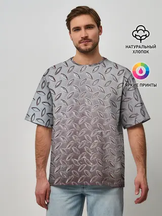 Мужская футболка оверсайз / Стальной костюм