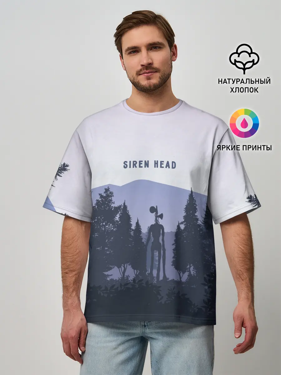 Мужская футболка оверсайз / Siren Head