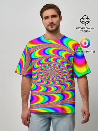 Мужская футболка оверсайз / Оптическая текстура