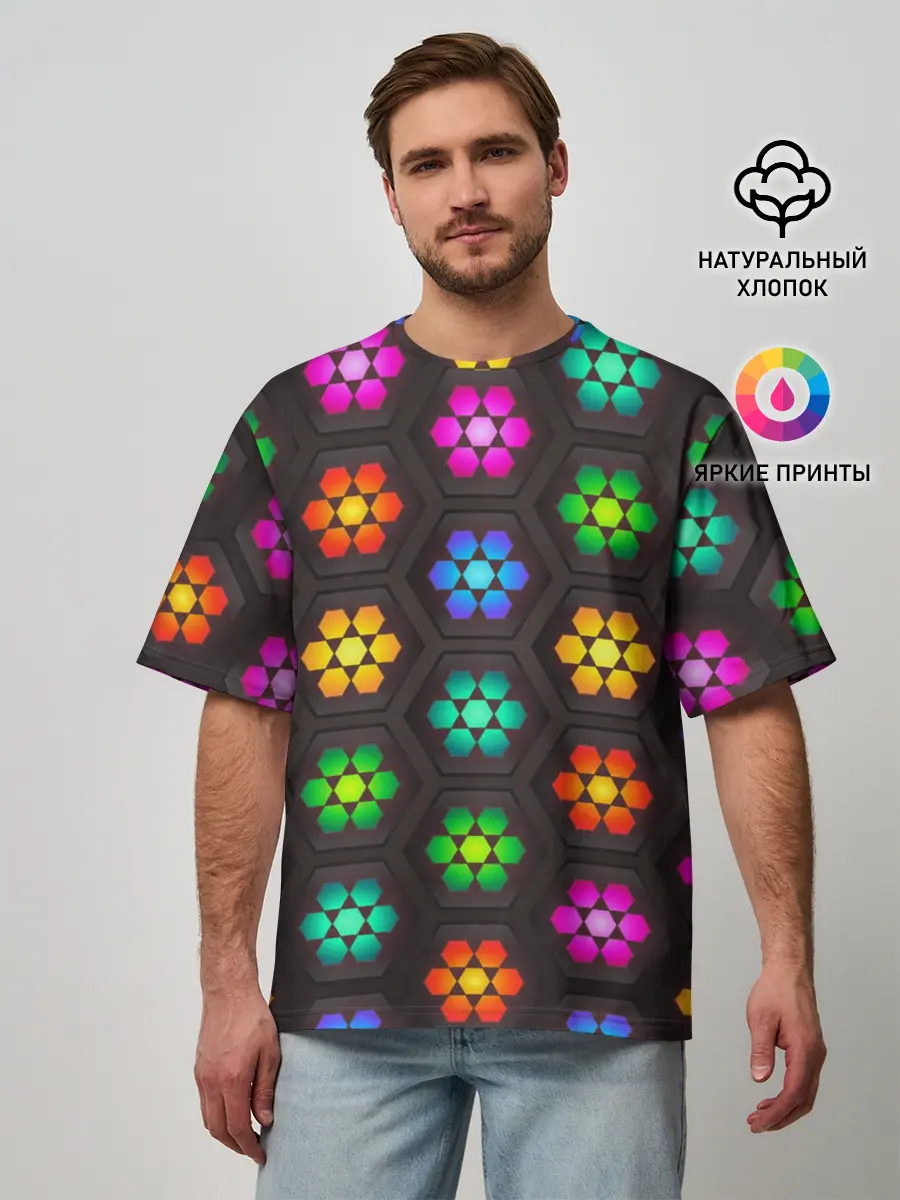 Мужская футболка оверсайз / Наночастицы