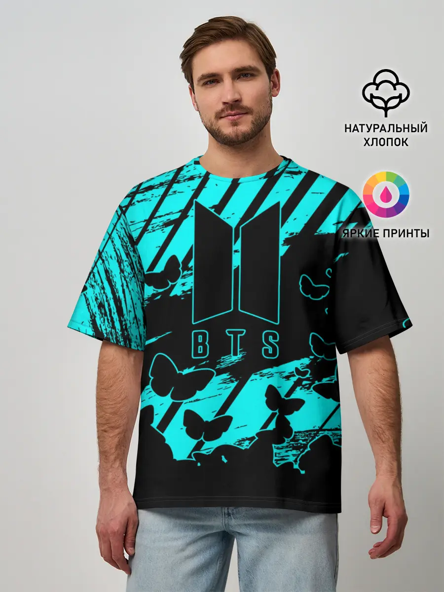 Мужская футболка оверсайз / BTS
