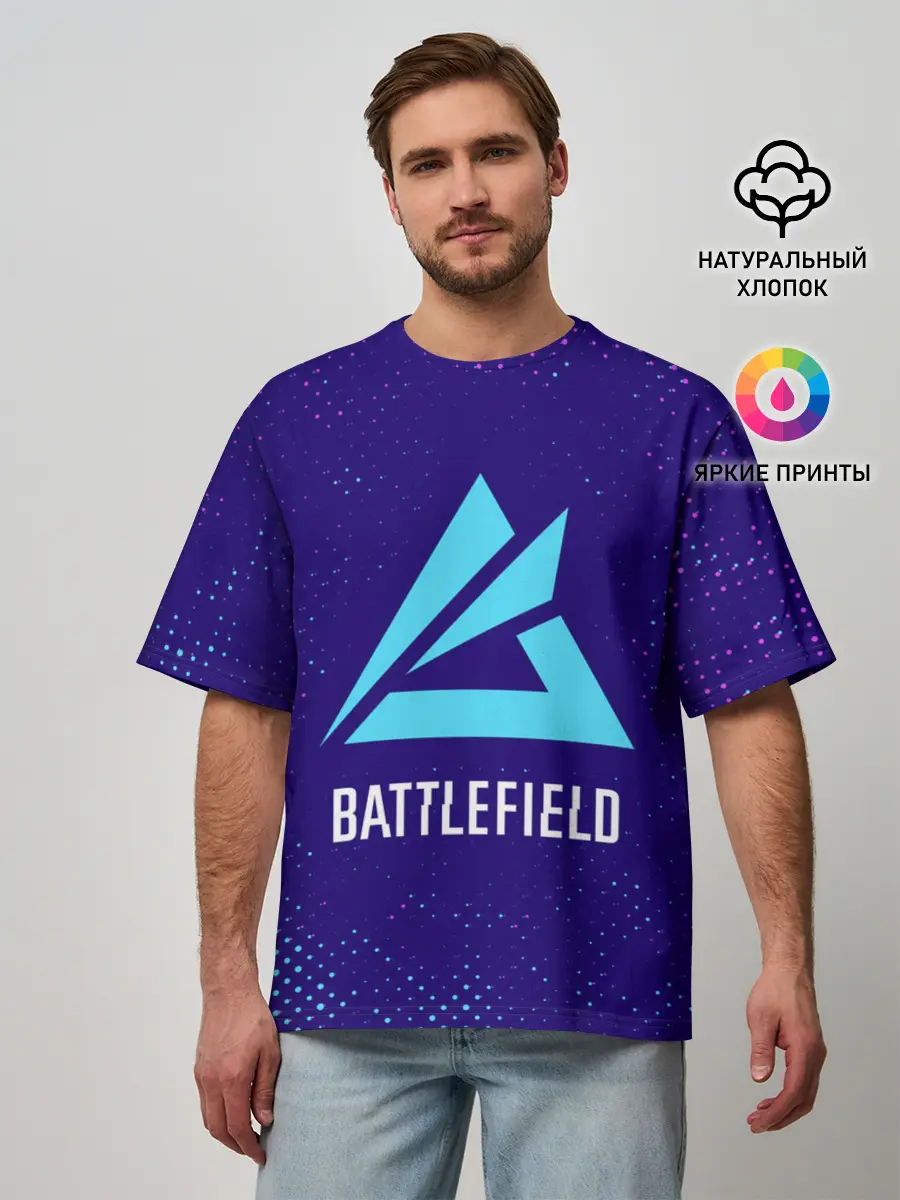 Мужская футболка оверсайз / Батлфилд 2042 - Гранж