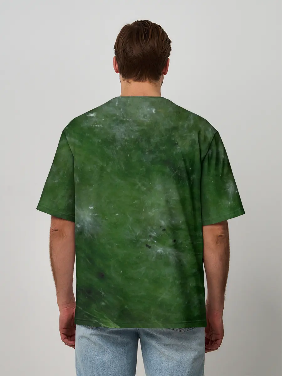 Мужская футболка оверсайз / Точки На нефритовом Фоне