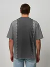 Мужская футболка оверсайз / Черно-Серая Кожа