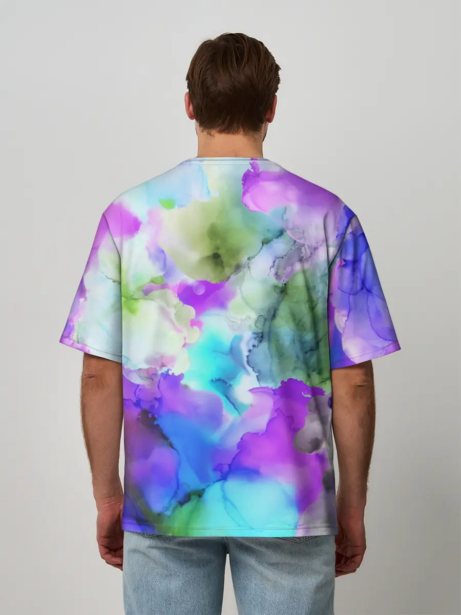Мужская футболка оверсайз / Акварельная краска