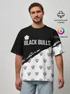 Мужская футболка оверсайз / Черные быки | Чёрный клевер