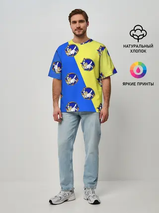 Мужская футболка оверсайз / Sonic - Соник