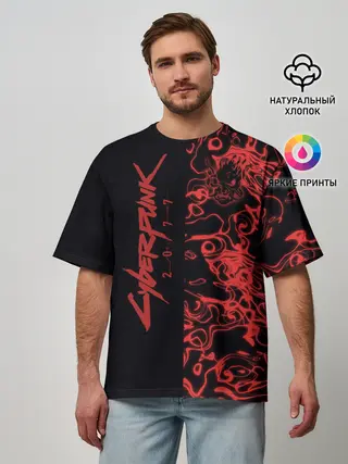 Мужская футболка оверсайз / Cyberpunk 2077